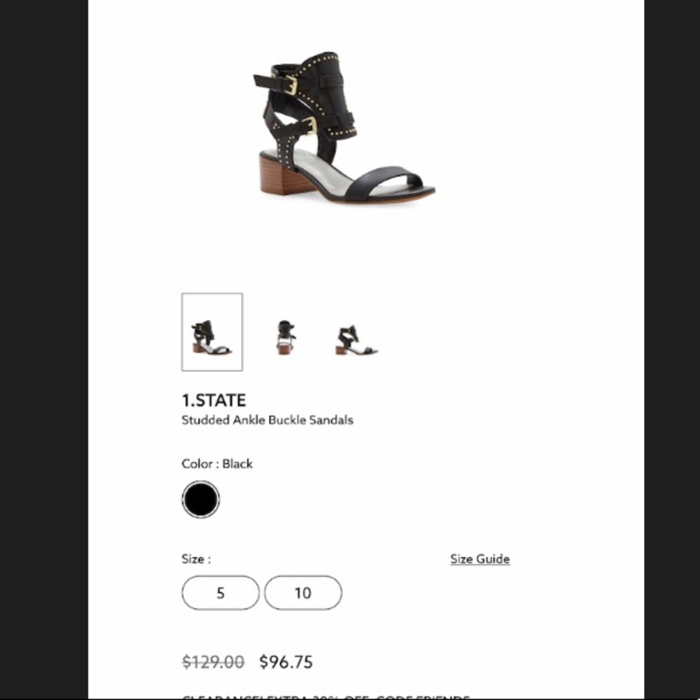 1.State Stud Block Sandal NEW